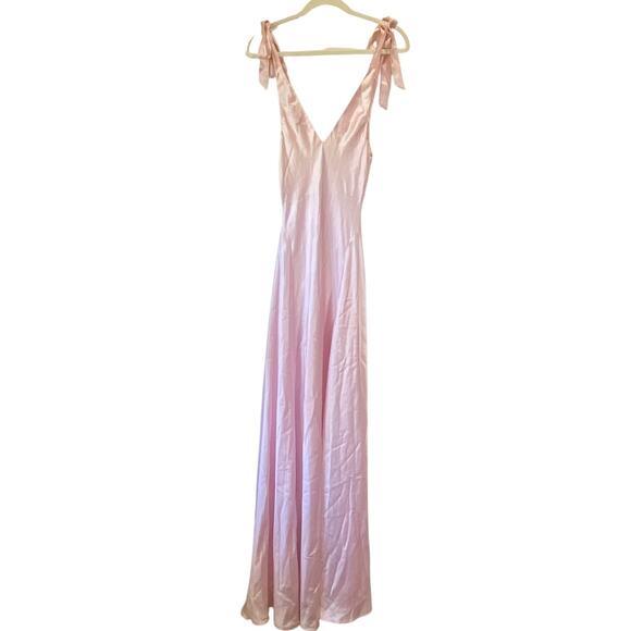 Reformation Pernille Silk Dress Cherry Blossom - Picture 5 of 9